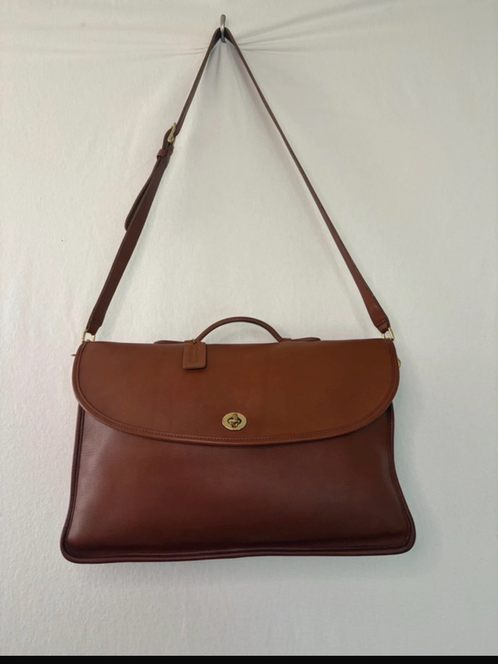 Vintage 1995 Coach Lexington Briefcase Messenger Bag British Tan